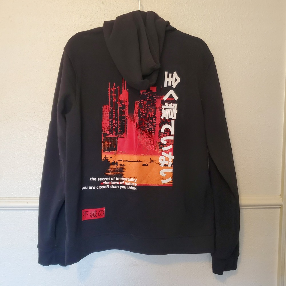 Brooklyn Cloth Mens Black Graphic Hoodie Skull Immortality Streetwear Size M - Picture 10 of 15